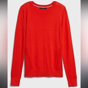 Banana Republic Bright Red Crew Neck Sweater XS Lightweight Knit